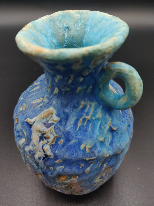 Turquoise coiled pot